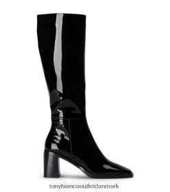 Kvinder Tony Bianco | sort patent darby kalvesøvler 80JR0R464
